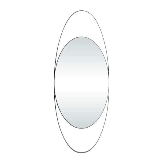 Black Contemporary Wall Mirror, 16" x 2" x 42"